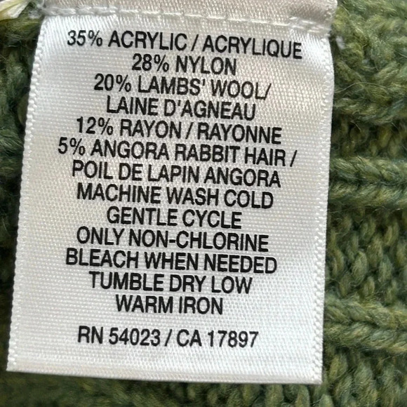 Women’s Medium Green Toggle Sweater Lambswool/Angora Rabbit Blend Luxury Cozy - Picture 14 of 14